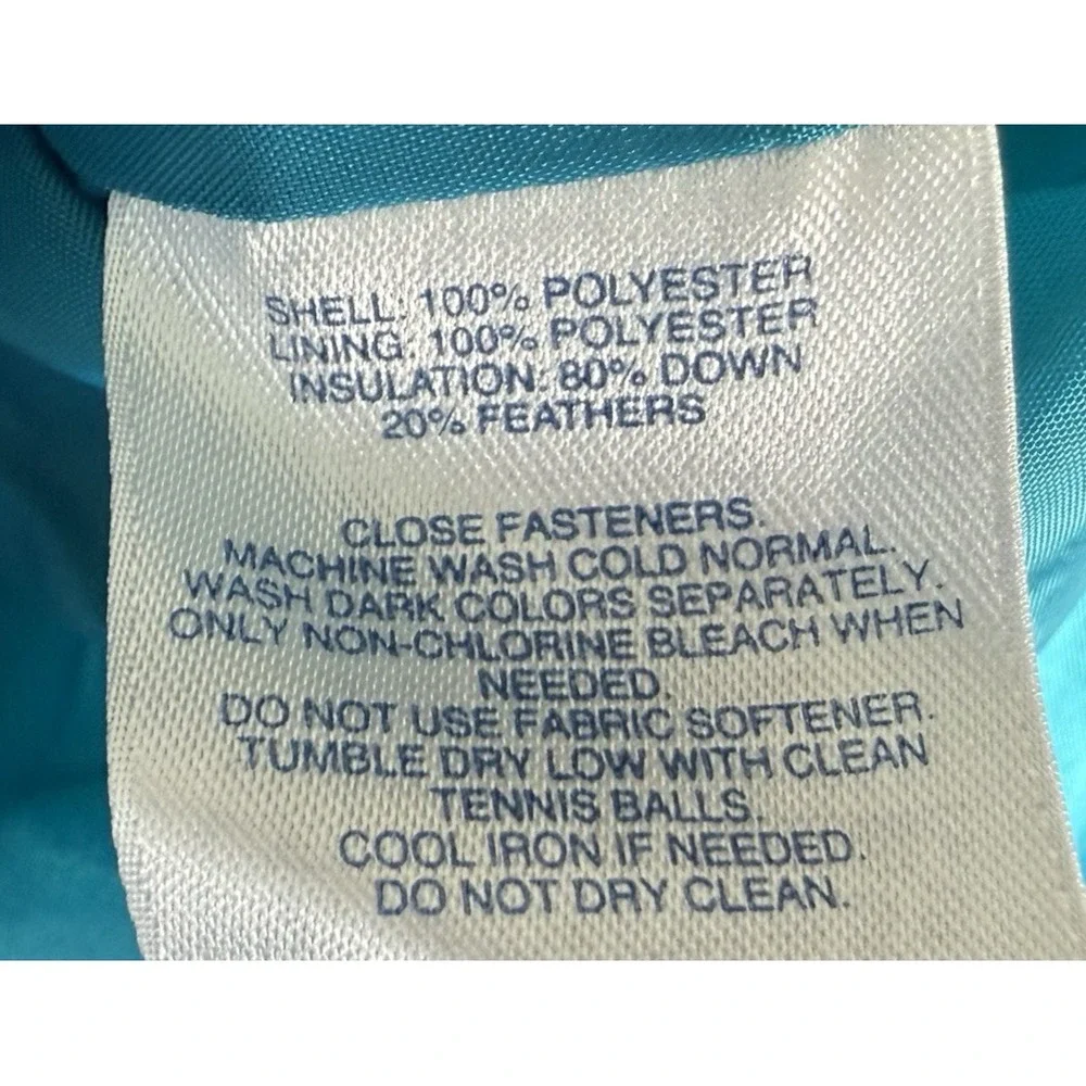 Lands' End Ladies Gilet 80%‎ Down & 20% Feather Teal - Women's Size Large 14/16